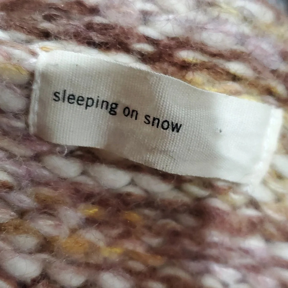 Sleeping on snow anthropologie variegated tan yellow cream bulking knit cardigan - Picture 5 of 7